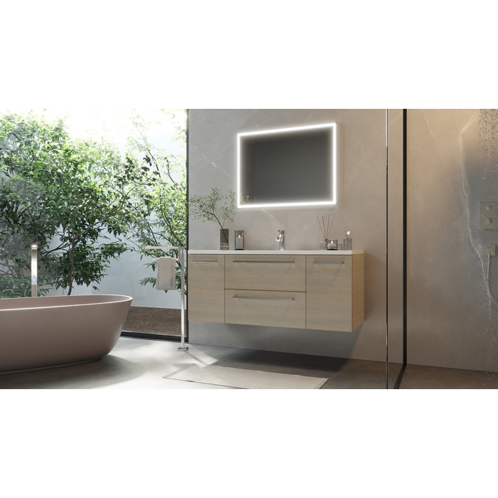 Mercury Row® Akron 48'' Wall Mounted Single Bathroom Vanity with